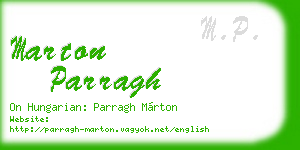 marton parragh business card
